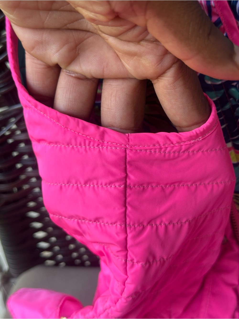 Lilly Pulitzer Blake Quilted Puffer Vest Hot Pink L - Picture 9 of 16